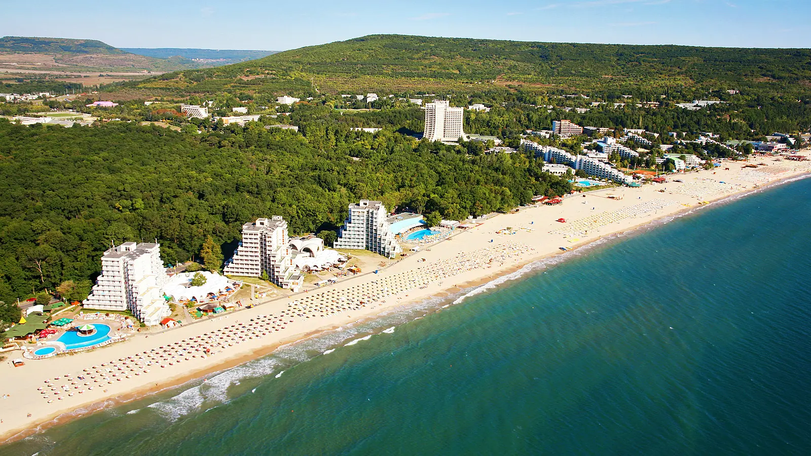 Albena resort and beach from above